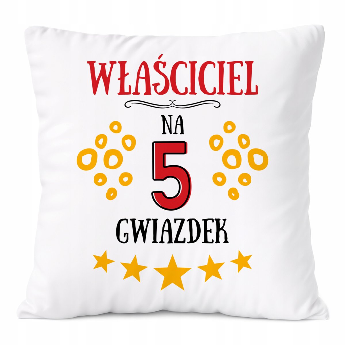 Poduszka Dla Właściciela na Prezent z Nadrukiem ze Zdjęciem Biała PoliDraw