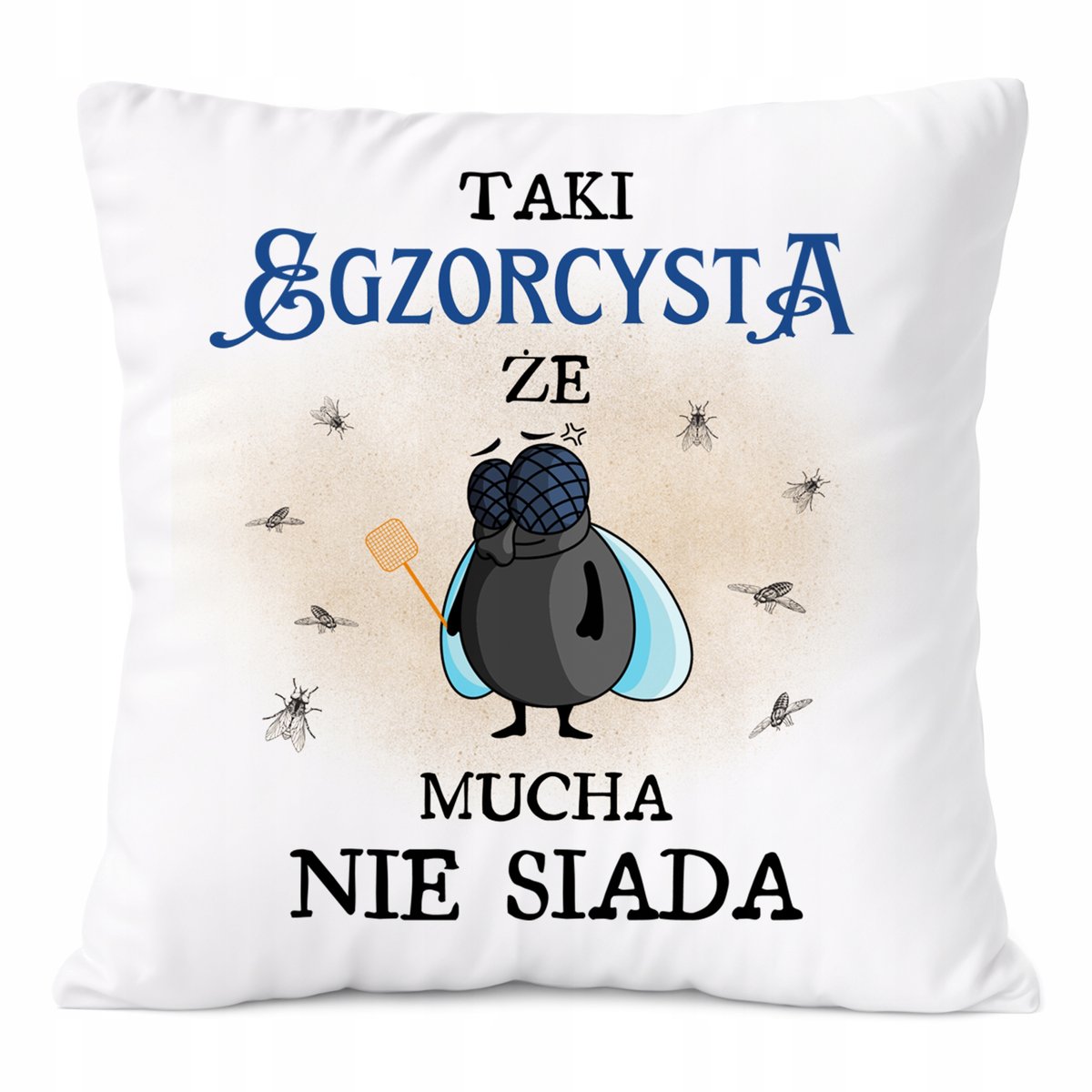 Poduszka Dla Egzorcysty na Prezent z Nadrukiem ze Zdjęciem Biała PoliDraw