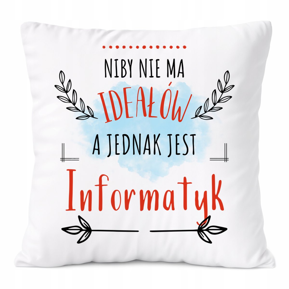 Poduszka Dla Informatyka na Prezent z Nadrukiem ze Zdjęciem Biała PoliDraw