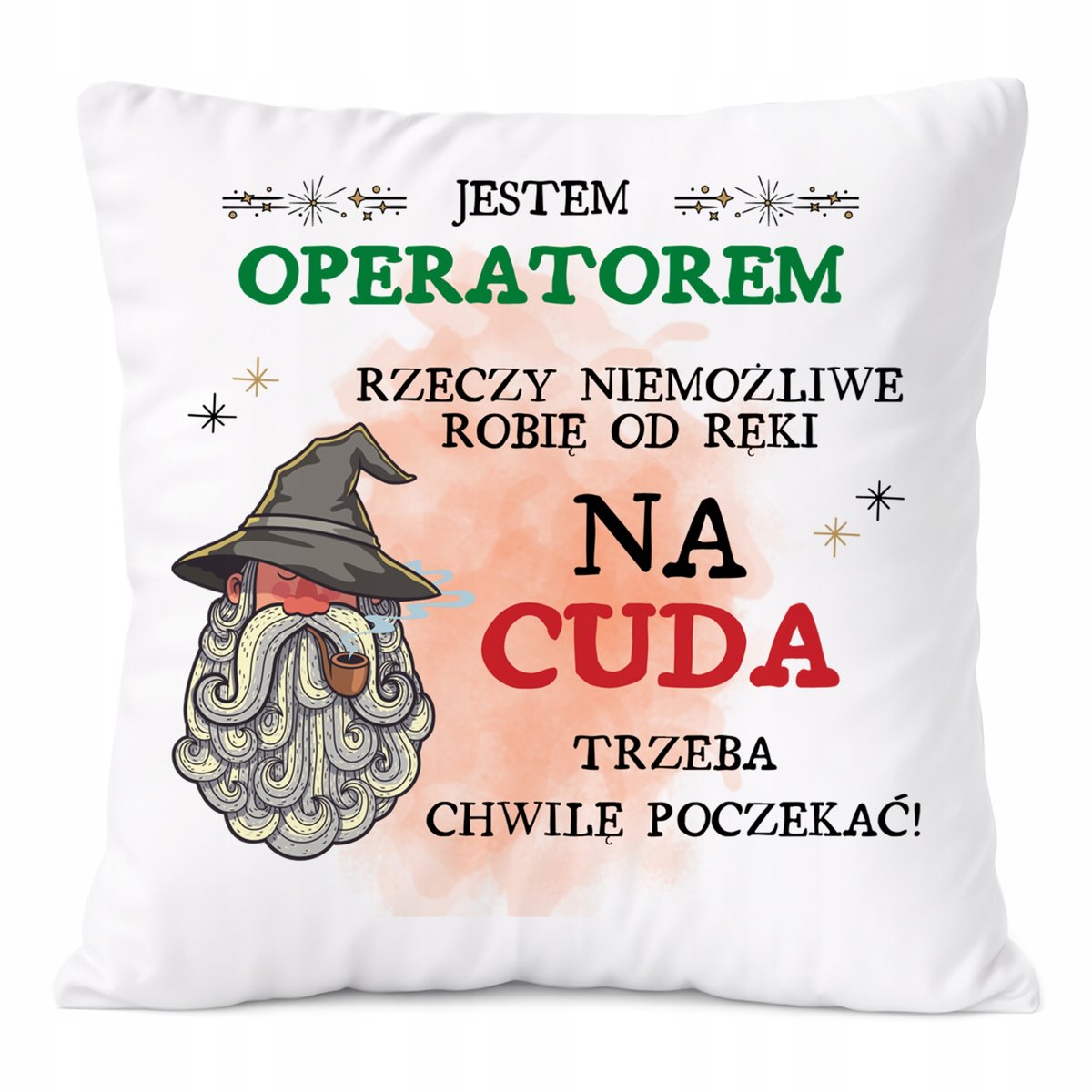 Poduszka Dla Operatora na Prezent z Nadrukiem ze Zdjęciem Biała PoliDraw