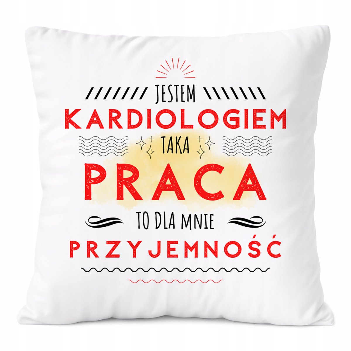 Poduszka Dla Kardiologa na Prezent z Nadrukiem ze Zdjęciem Biała PoliDraw