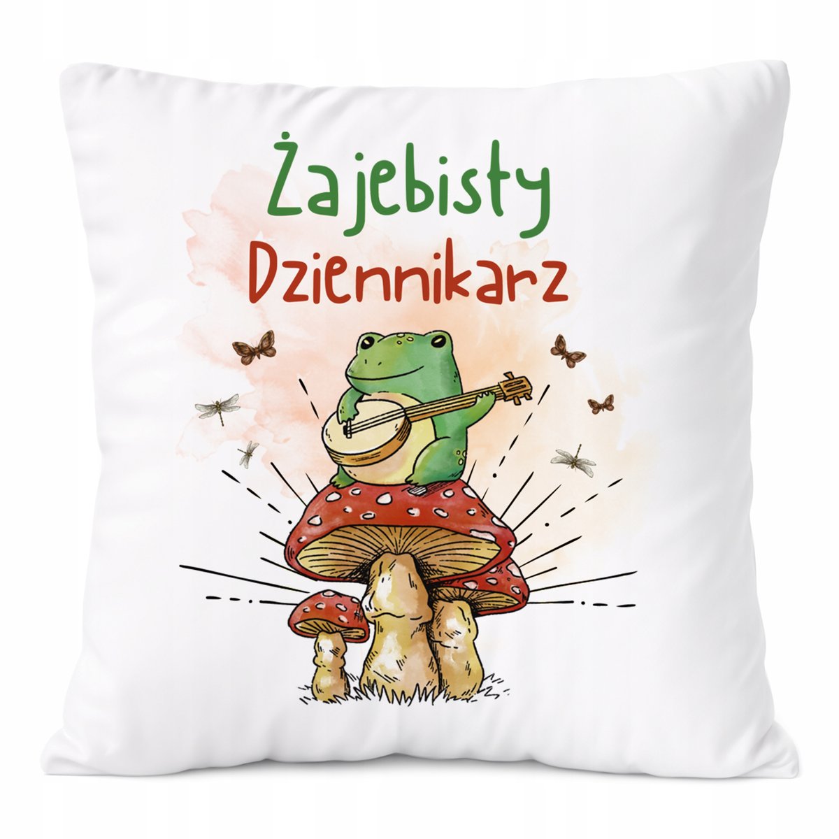 Poduszka Dla Dziennikarza na Prezent z Nadrukiem ze Zdjęciem Biała PoliDraw