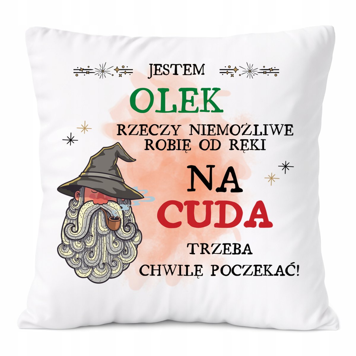 Poduszka Dla Olka na Prezent z Nadrukiem ze Zdjęciem Biała PoliDraw