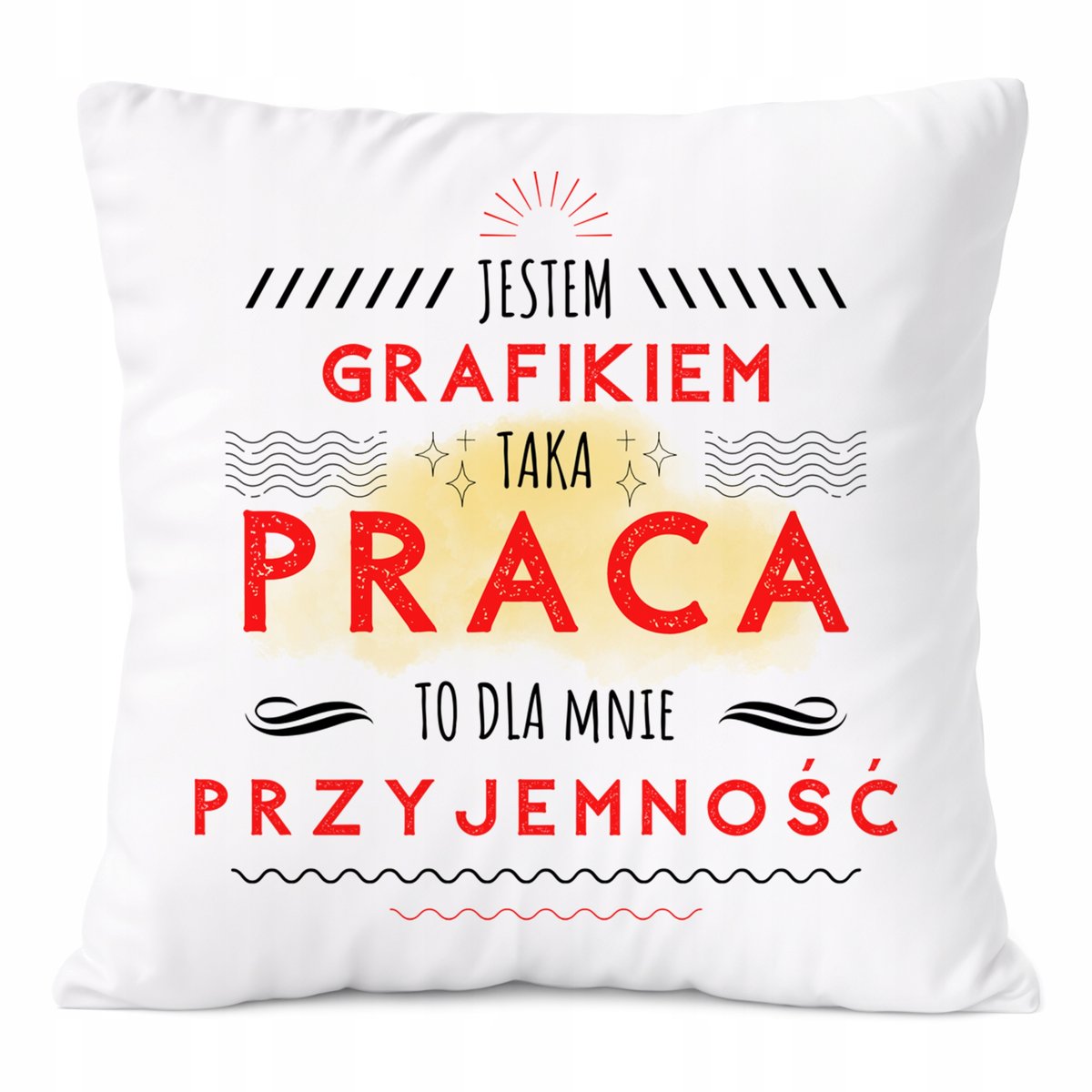 Poduszka Dla Grafika na Prezent z Nadrukiem ze Zdjęciem Biała PoliDraw