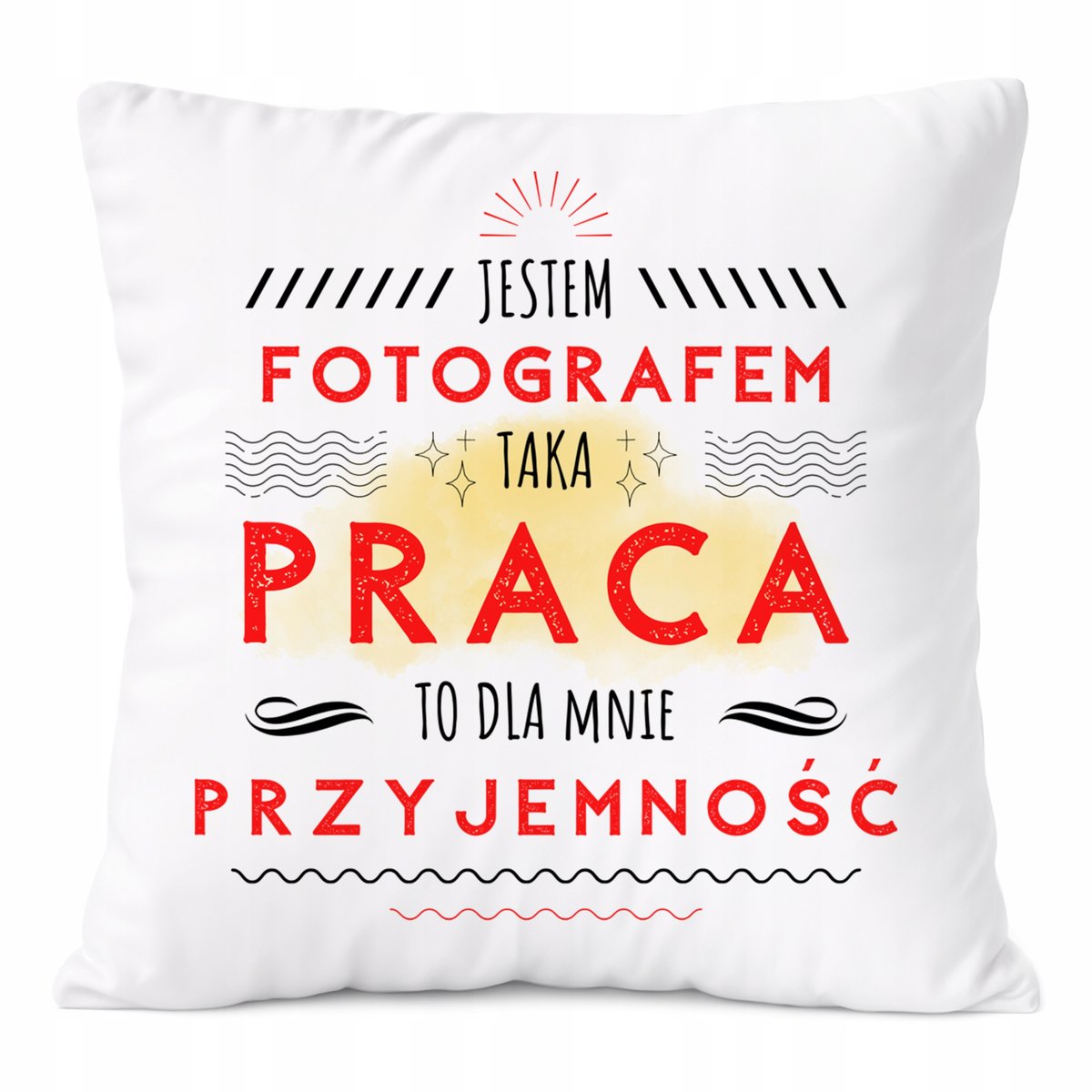Poduszka Dla Fotografa na Prezent z Nadrukiem ze Zdjęciem Biała PoliDraw