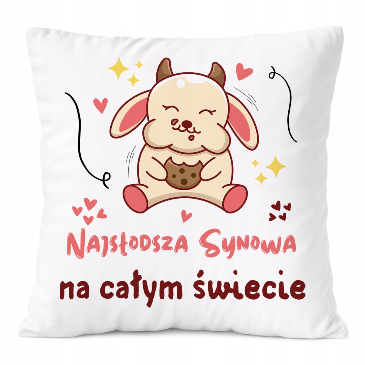 Poduszka Dla Synowej na Prezent z Nadrukiem ze Zdjęciem Biała PoliDraw