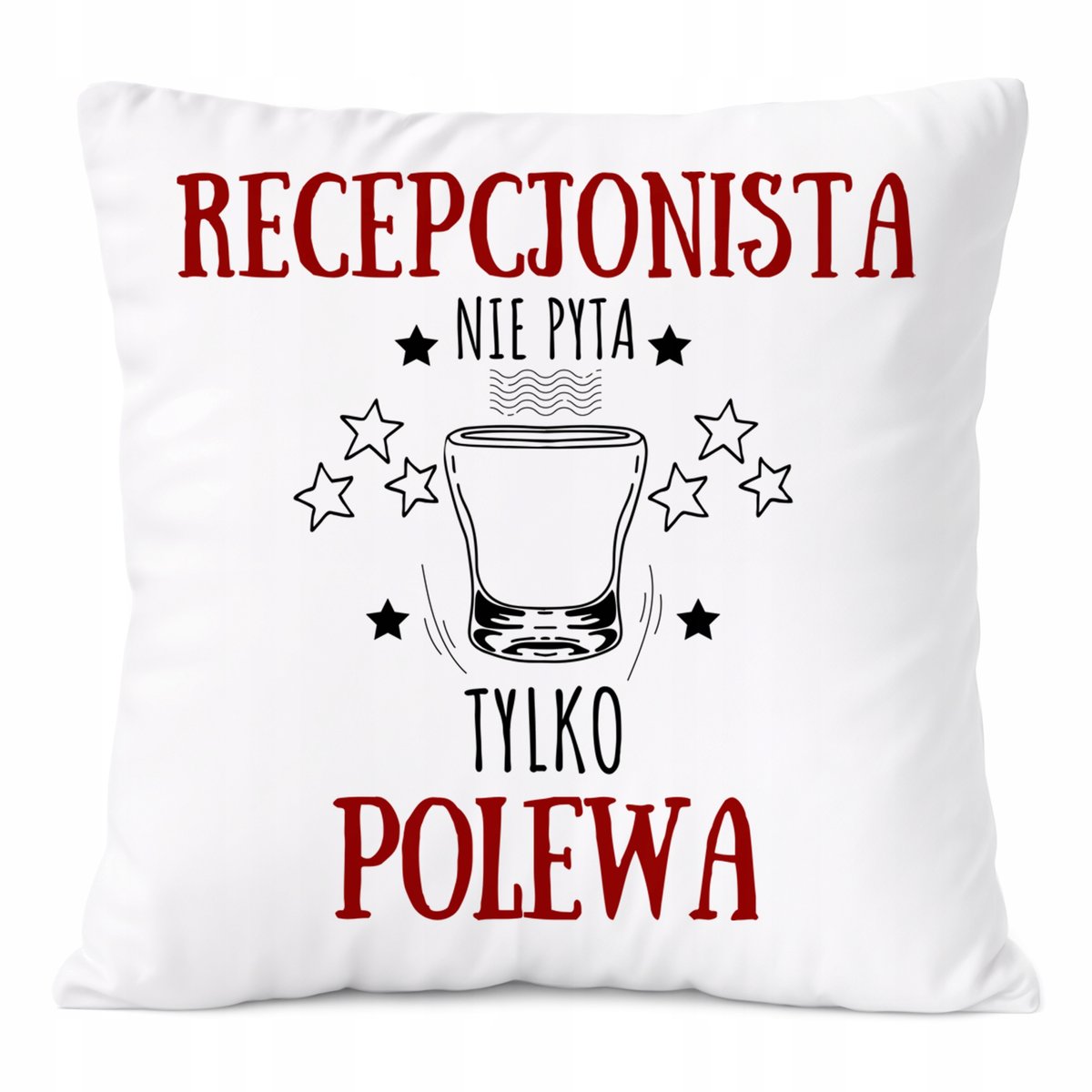 Poduszka Dla Recepcjonisty na Prezent z Nadrukiem ze Zdjęciem Biała