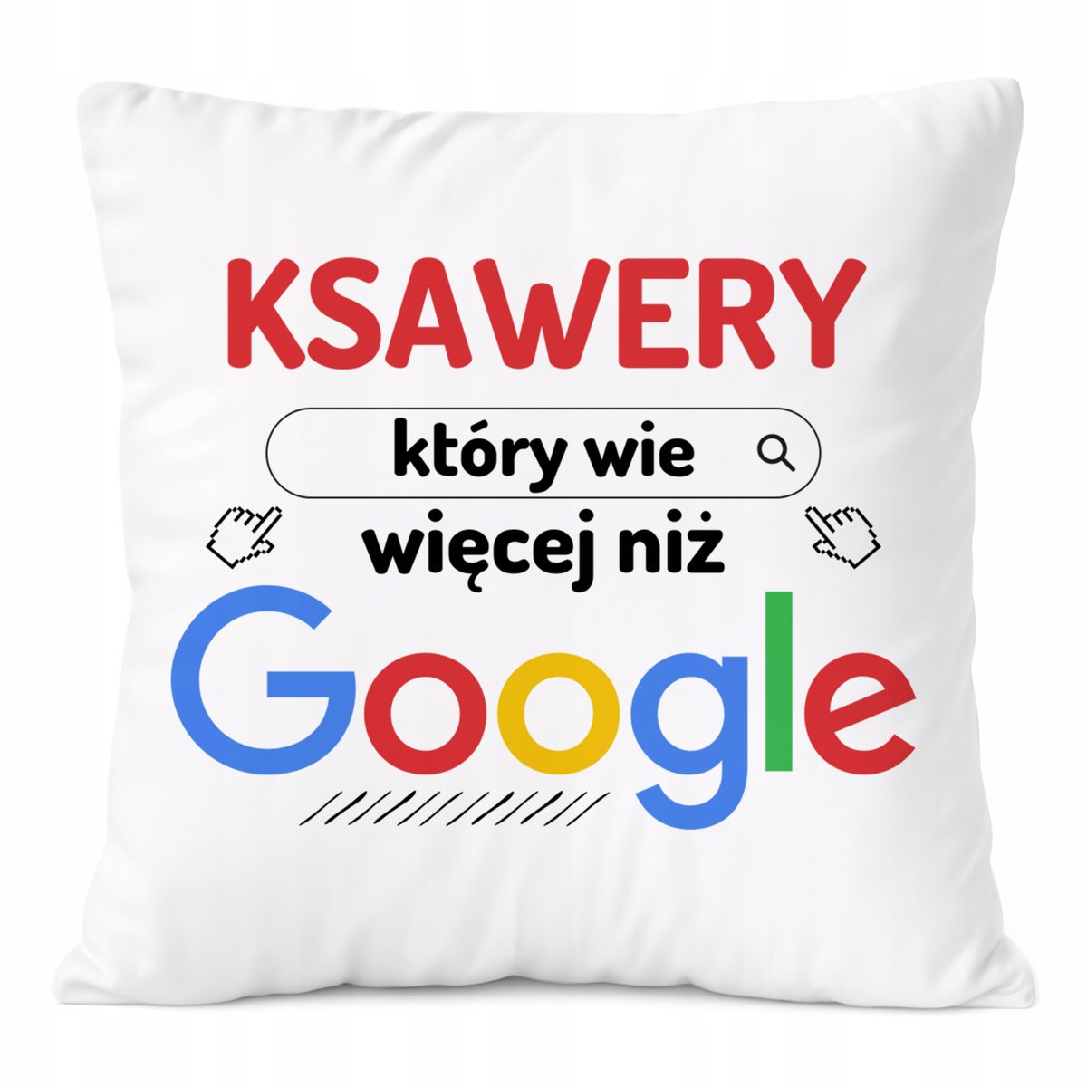 Poduszka Dla Ksawerego na Prezent z Nadrukiem ze Zdjęciem Biała PoliDraw