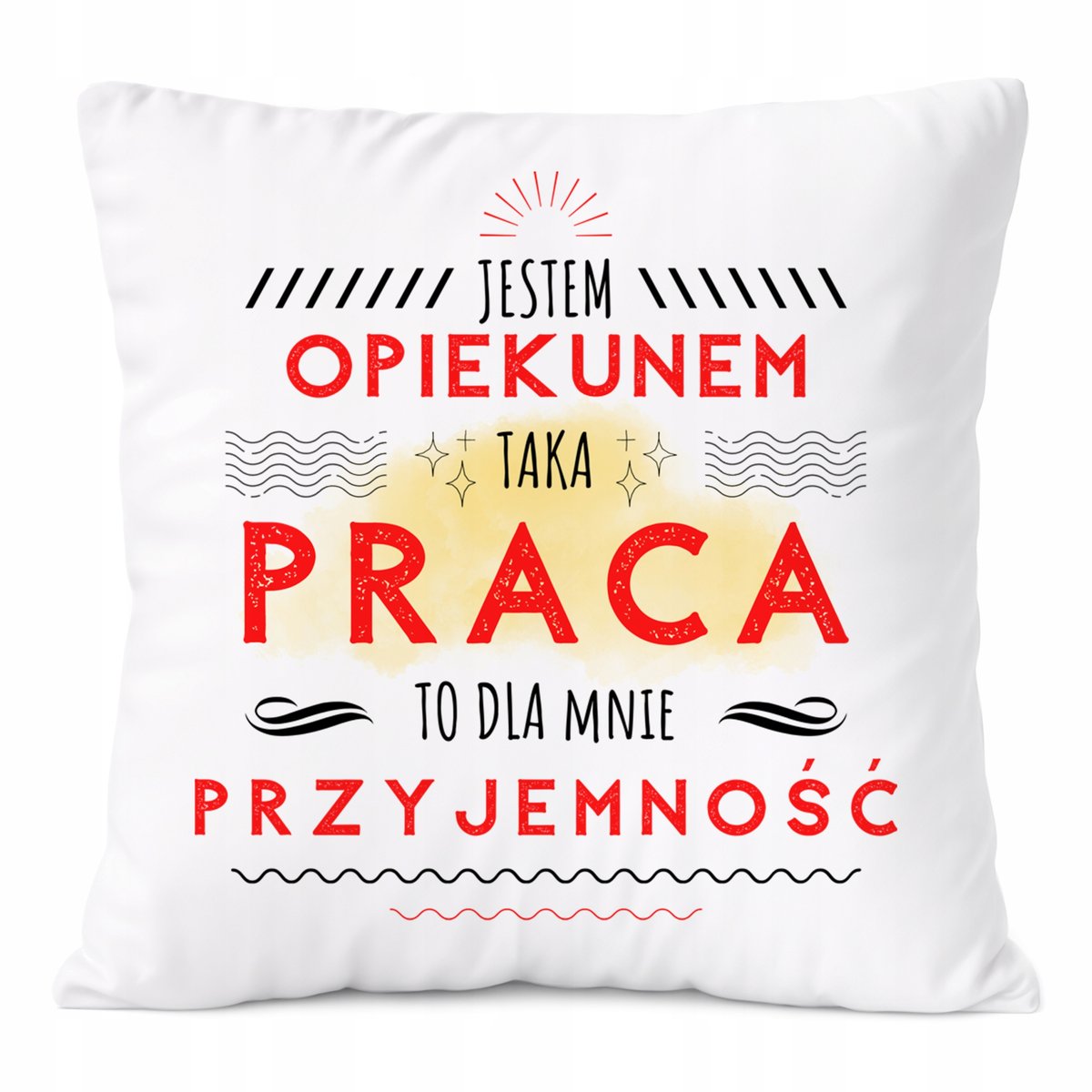 Poduszka Dla Opiekuna na Prezent z Nadrukiem ze Zdjęciem Biała PoliDraw