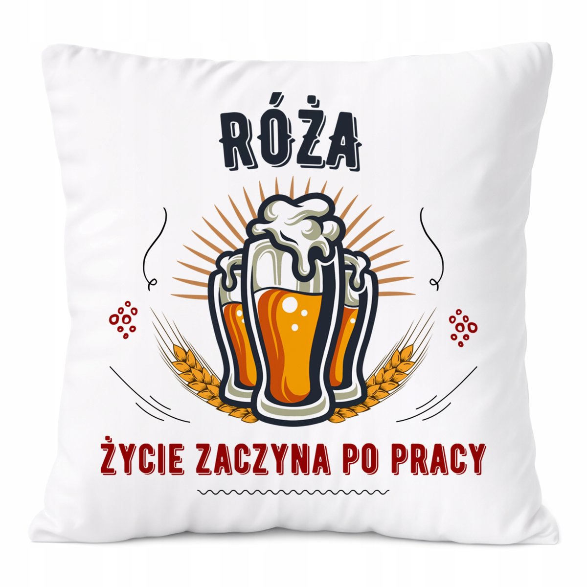 Poduszka Dla Róży na Prezent z Nadrukiem ze Zdjęciem Biała PoliDraw
