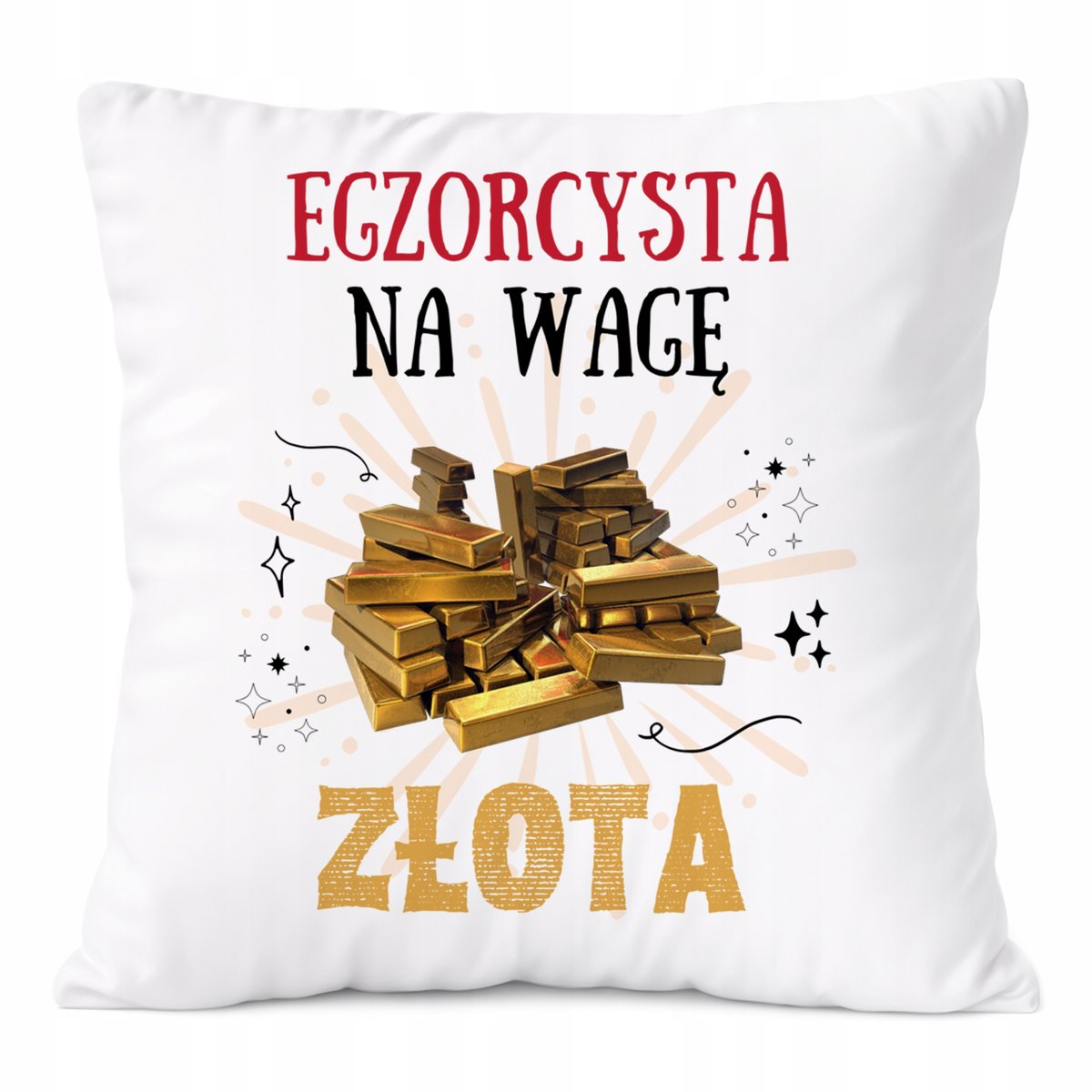 Poduszka Dla Egzorcysty na Prezent z Nadrukiem ze Zdjęciem Biała PoliDraw