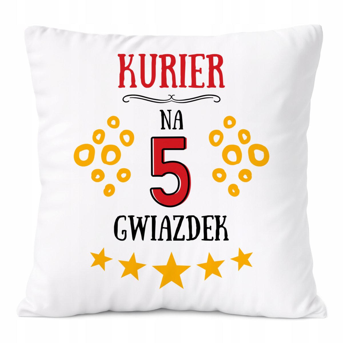 Poduszka Dla Kuriera na Prezent z Nadrukiem ze Zdjęciem Biała PoliDraw