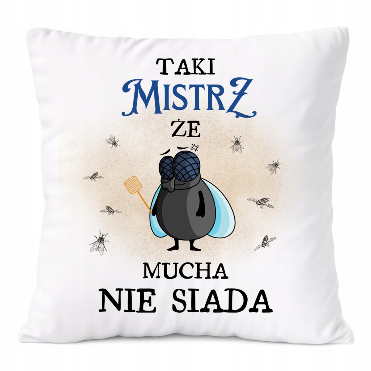 Poduszka Dla Mistrza na Prezent z Nadrukiem ze Zdjęciem Biała PoliDraw