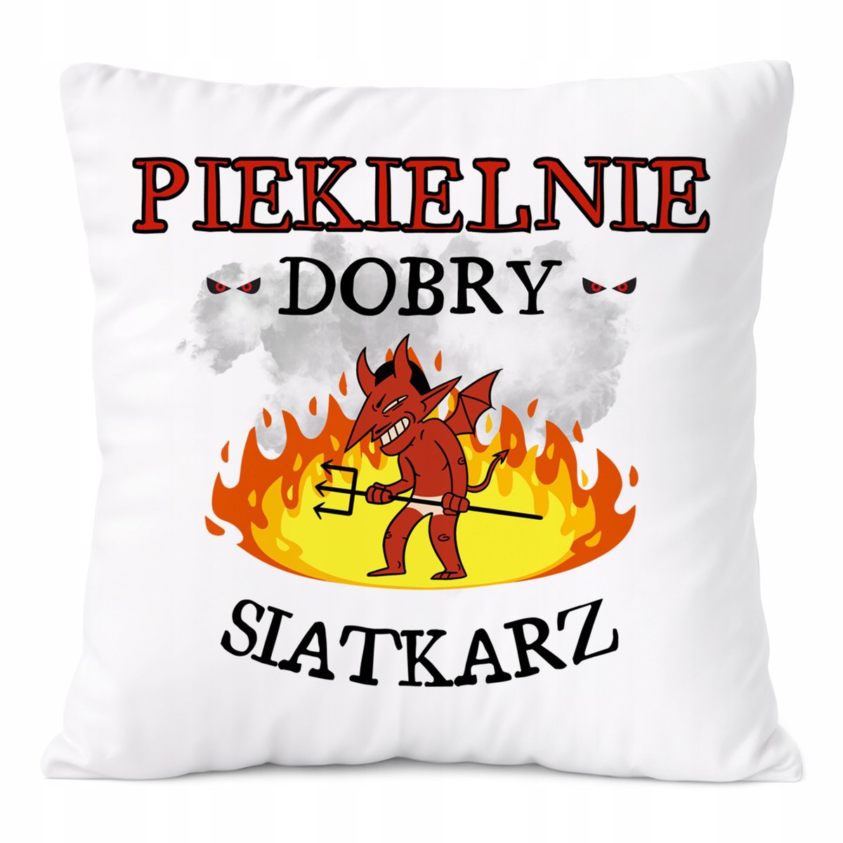 Poduszka Dla Siatkarza na Prezent z Nadrukiem ze Zdjęciem Biała PoliDraw