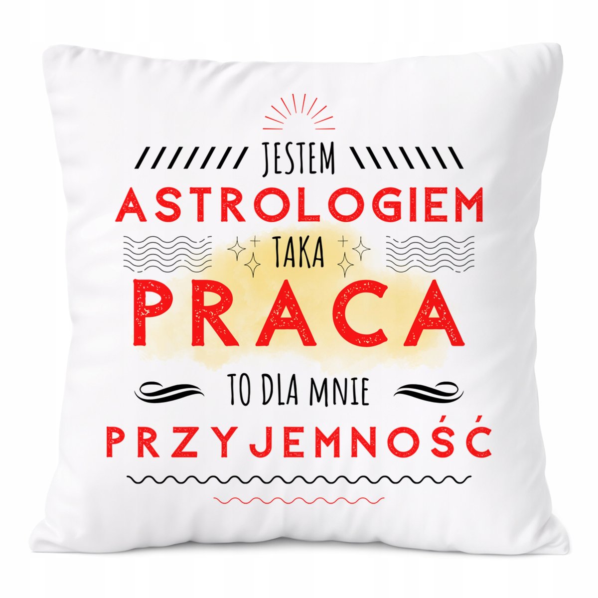 Poduszka Dla Astrologa na Prezent z Nadrukiem ze Zdjęciem Biała PoliDraw