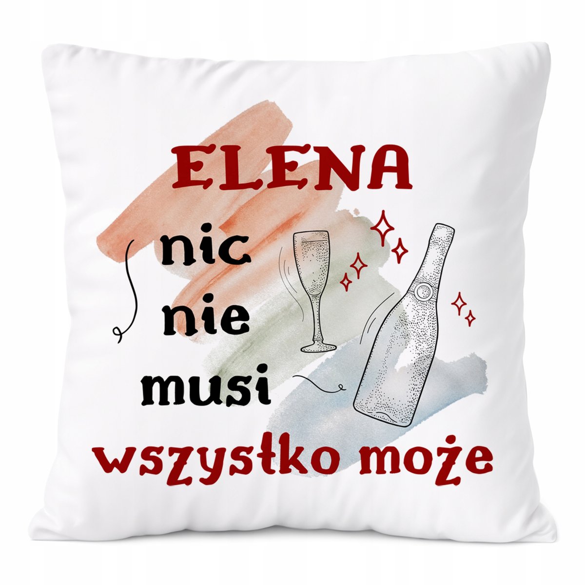 Poduszka Dla Eleny na Prezent z Nadrukiem ze Zdjęciem Biała PoliDraw