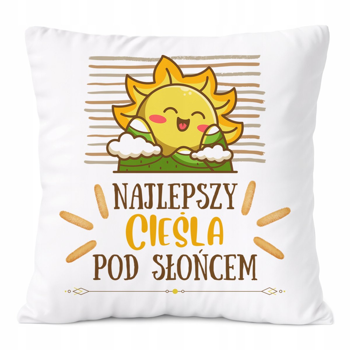 Poduszka Dla Cieśli na Prezent z Nadrukiem ze Zdjęciem Biała PoliDraw