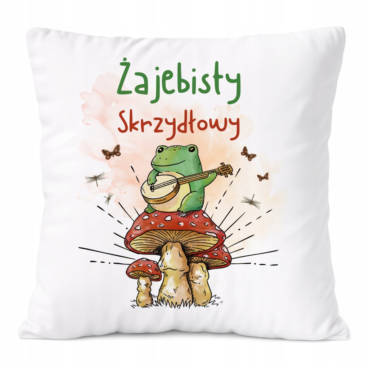 Poduszka Dla Skrzydłowego na Prezent z Nadrukiem ze Zdjęciem Biała PoliDraw