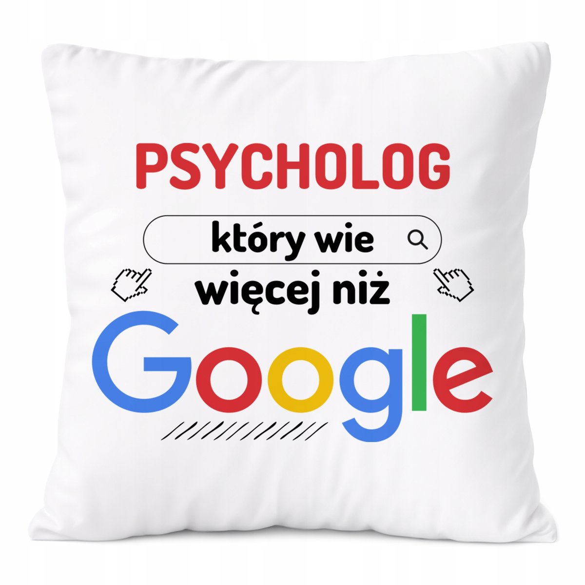 Poduszka Dla Psychologa na Prezent z Nadrukiem ze Zdjęciem Biała PoliDraw