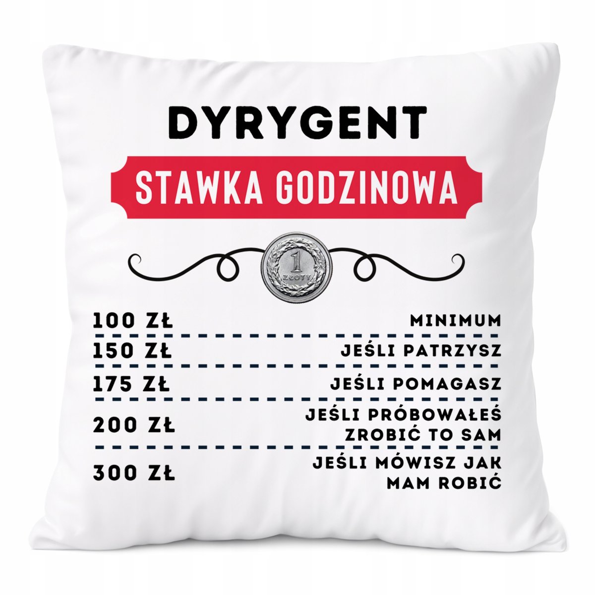 Poduszka Dla Dyrygenta na Prezent z Nadrukiem ze Zdjęciem Biała PoliDraw