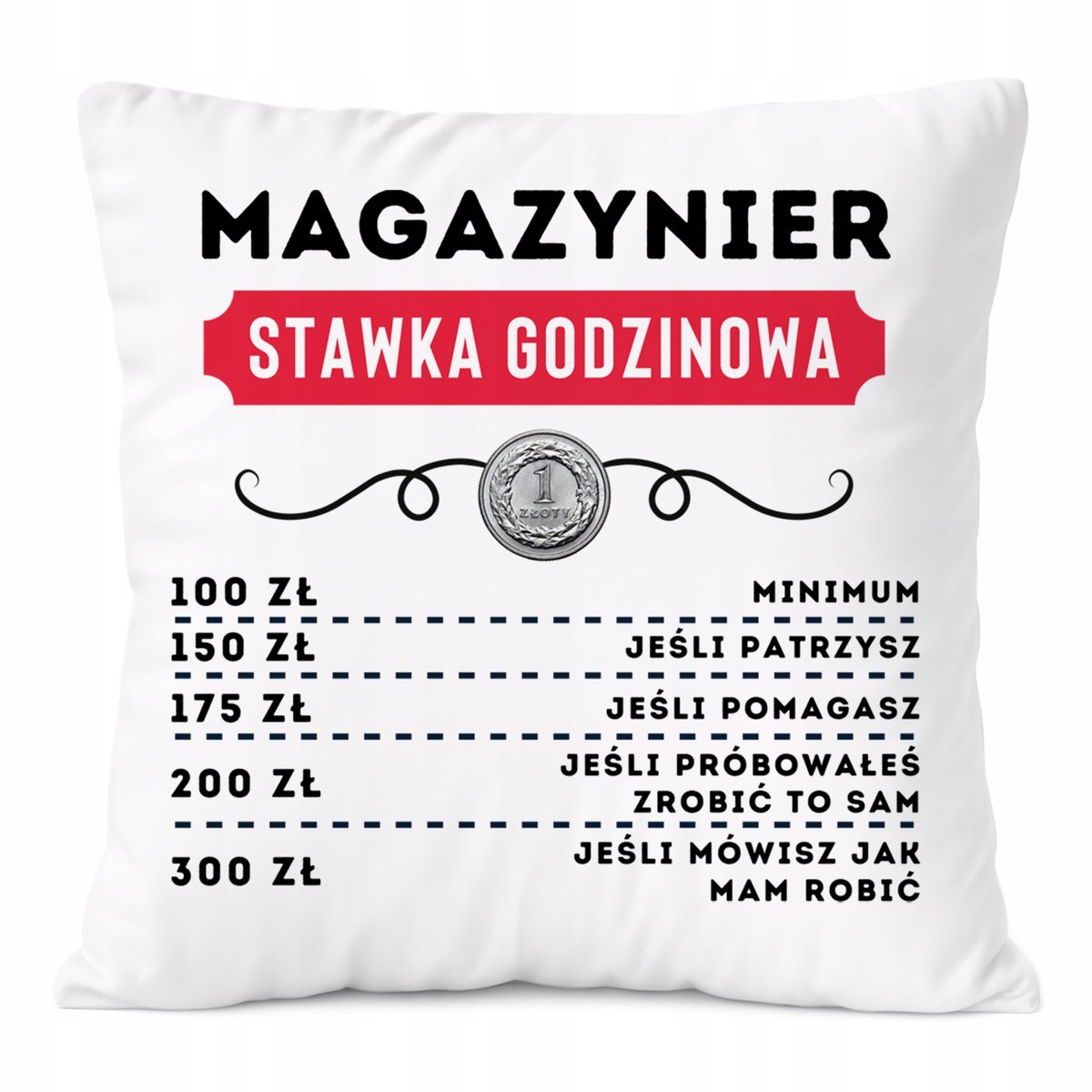 Poduszka Dla Magazyniera na Prezent z Nadrukiem ze Zdjęciem Biała PoliDraw