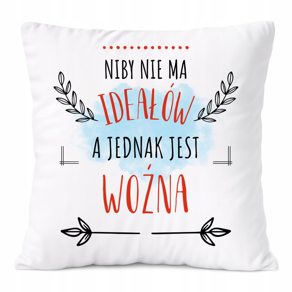 Poduszka Dla Woźnej na Prezent z Nadrukiem ze Zdjęciem Biała PoliDraw