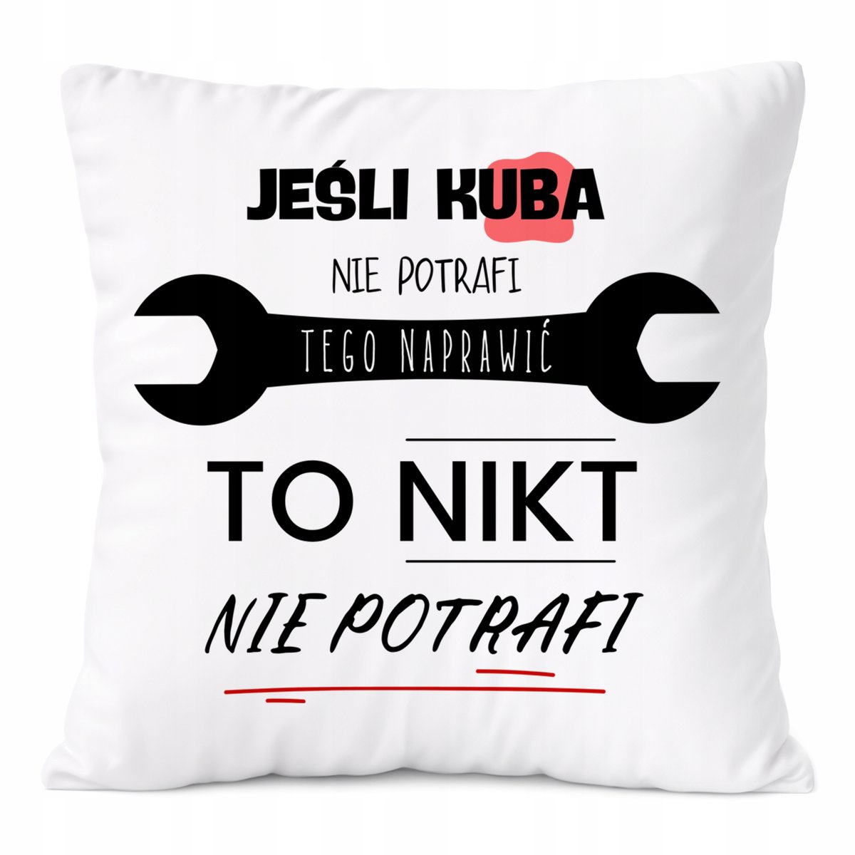 Poduszka Dla Kuby na Prezent z Nadrukiem ze Zdjęciem Biała PoliDraw