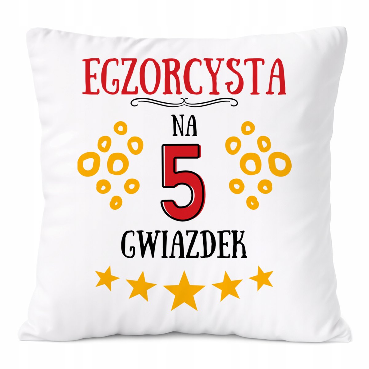 Poduszka Dla Egzorcysty na Prezent z Nadrukiem ze Zdjęciem Biała PoliDraw
