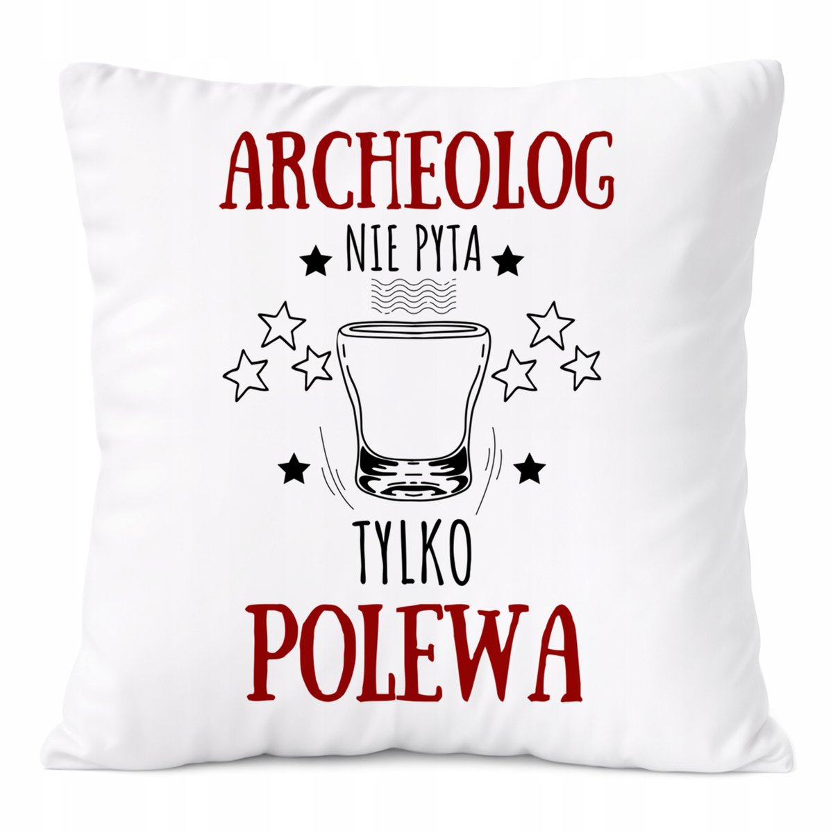 Poduszka Dla Archeologa na Prezent z Nadrukiem ze Zdjęciem Biała PoliDraw