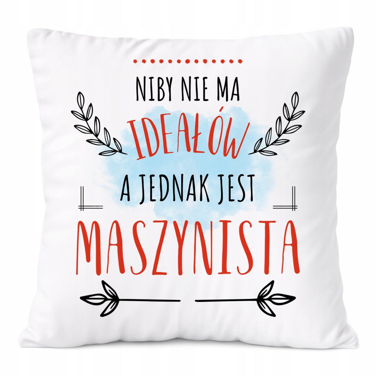 Poduszka Dla Maszynisty na Prezent z Nadrukiem ze Zdjęciem Biała PoliDraw