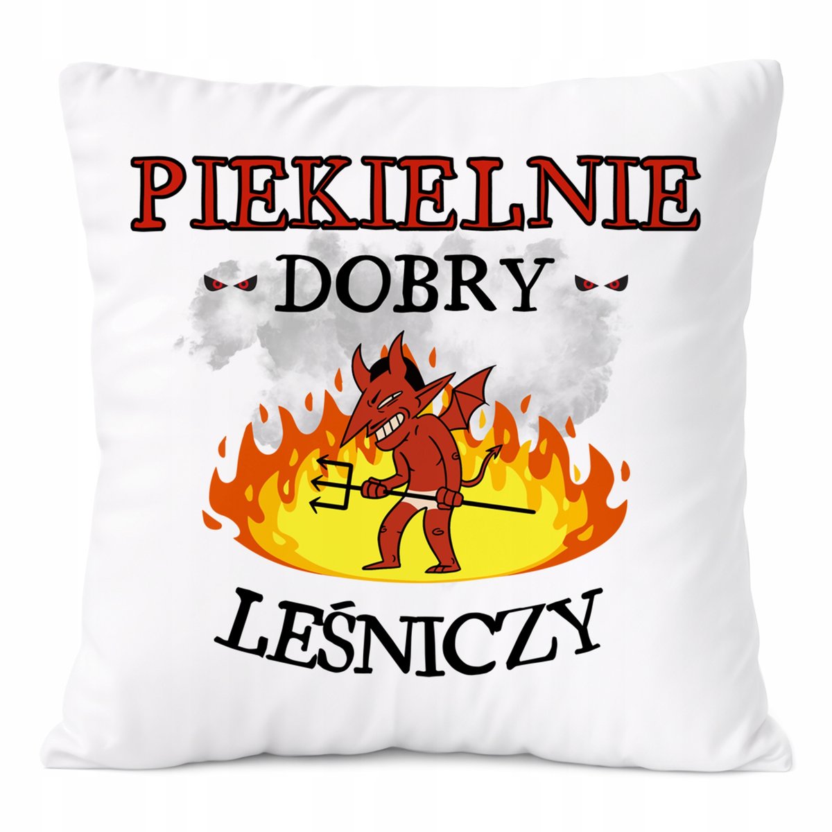 Poduszka Dla Leśniczego na Prezent z Nadrukiem ze Zdjęciem Biała PoliDraw