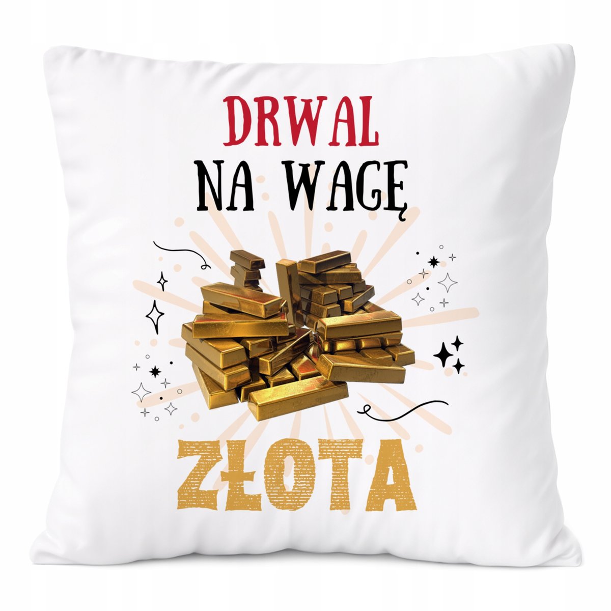 Poduszka Dla Drwala na Prezent z Nadrukiem ze Zdjęciem Biała PoliDraw