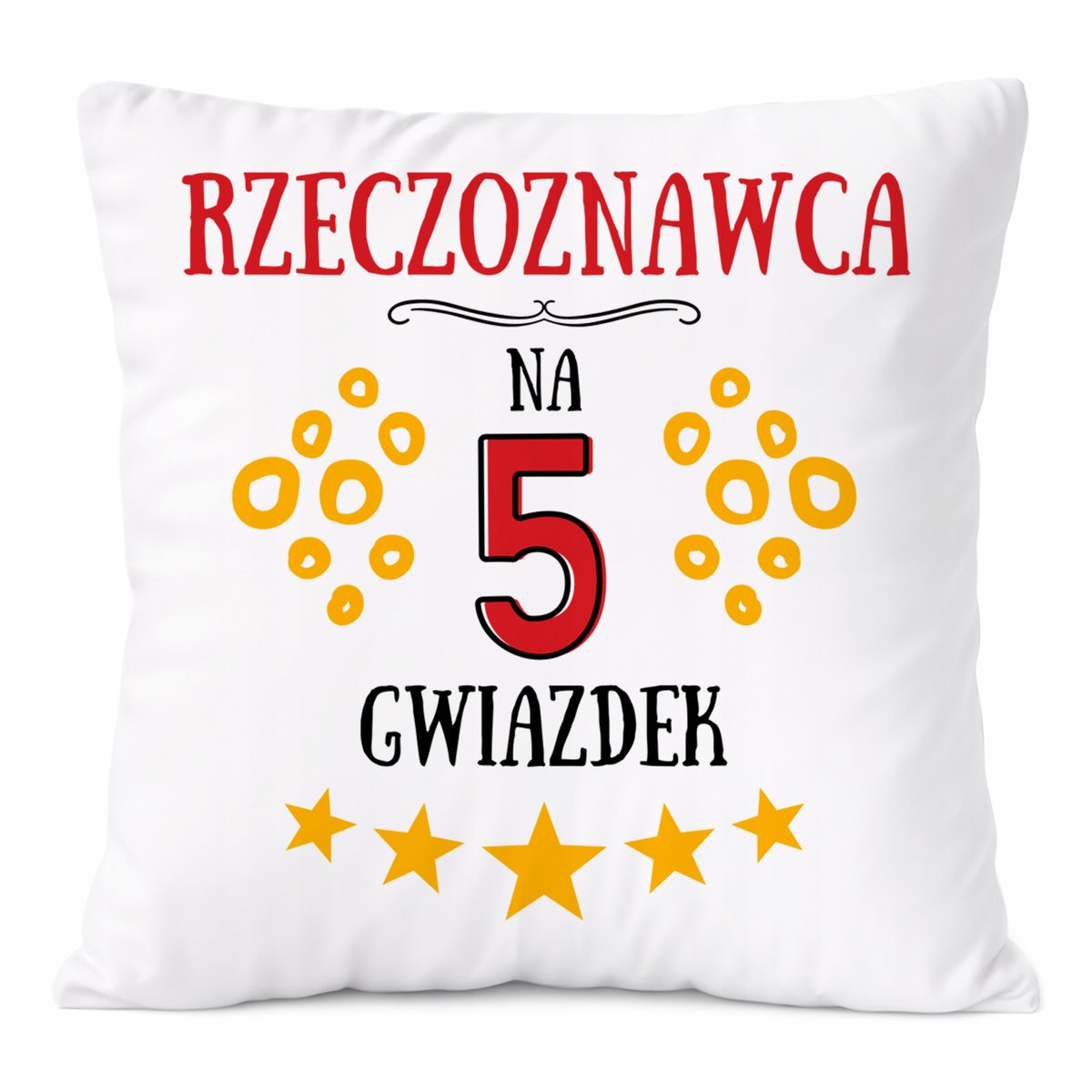 Poduszka Dla Rzeczoznawcy na Prezent z Nadrukiem ze Zdjęciem Biała PoliDraw