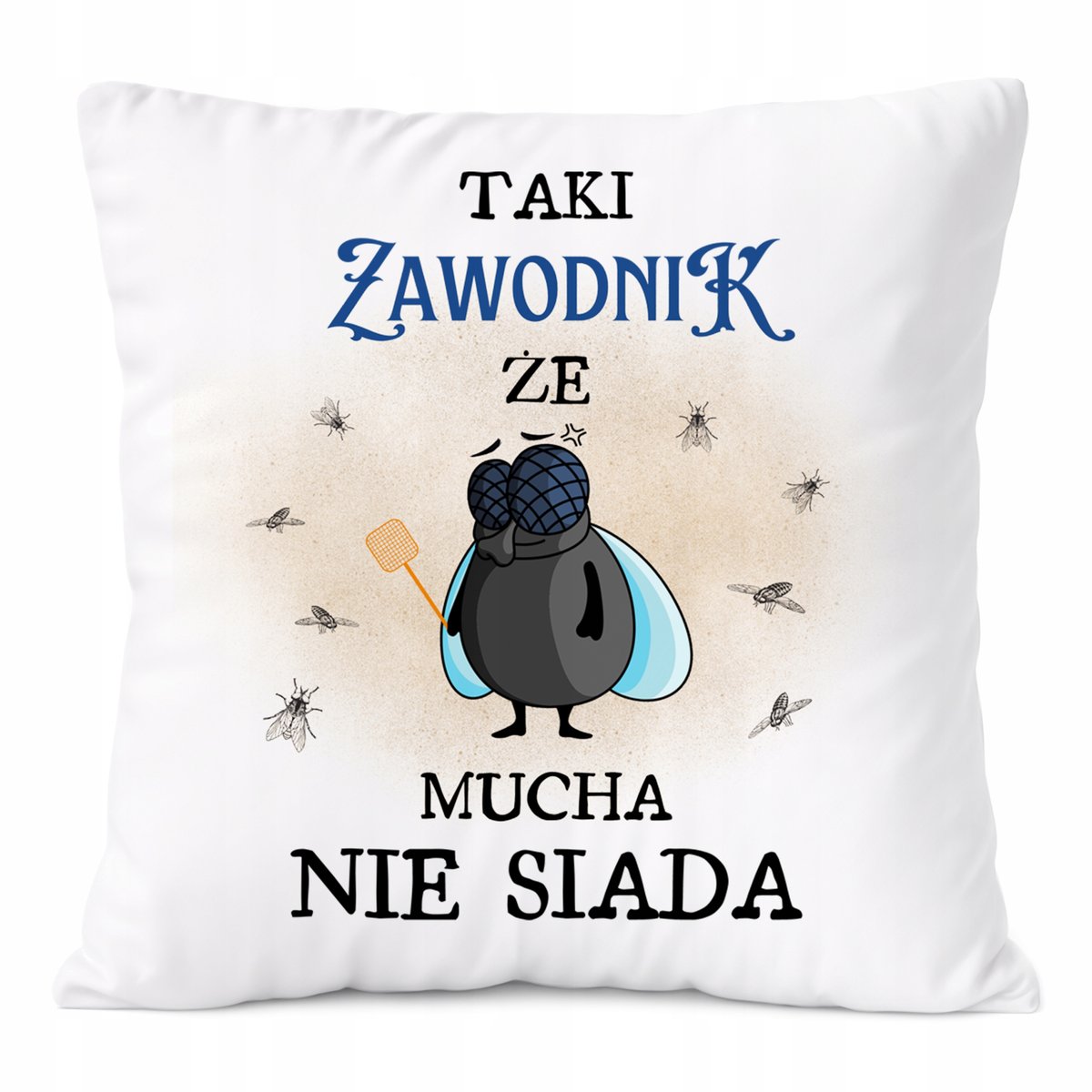 Poduszka Dla Zawodnika na Prezent z Nadrukiem ze Zdjęciem Biała PoliDraw