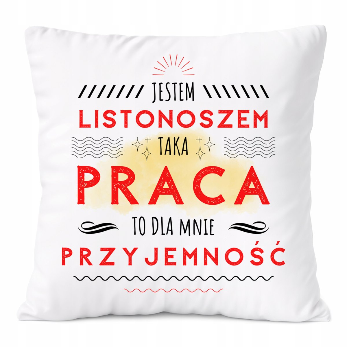 Poduszka Dla Listonosza na Prezent z Nadrukiem ze Zdjęciem Biała PoliDraw