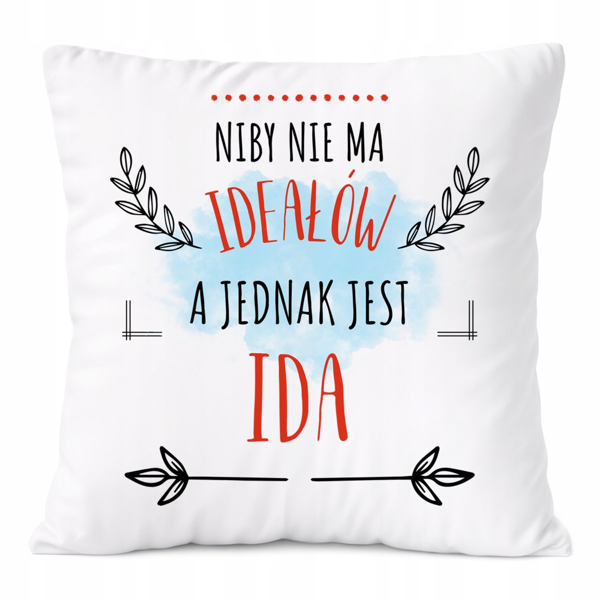 Poduszka Dla Idy na Prezent z Nadrukiem ze Zdjęciem Biała PoliDraw