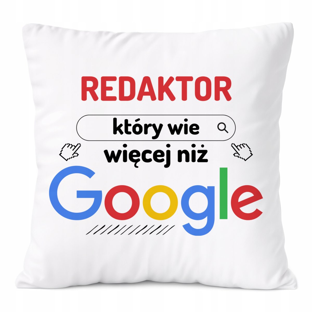 Poduszka Dla Redaktora na Prezent z Nadrukiem ze Zdjęciem Biała PoliDraw