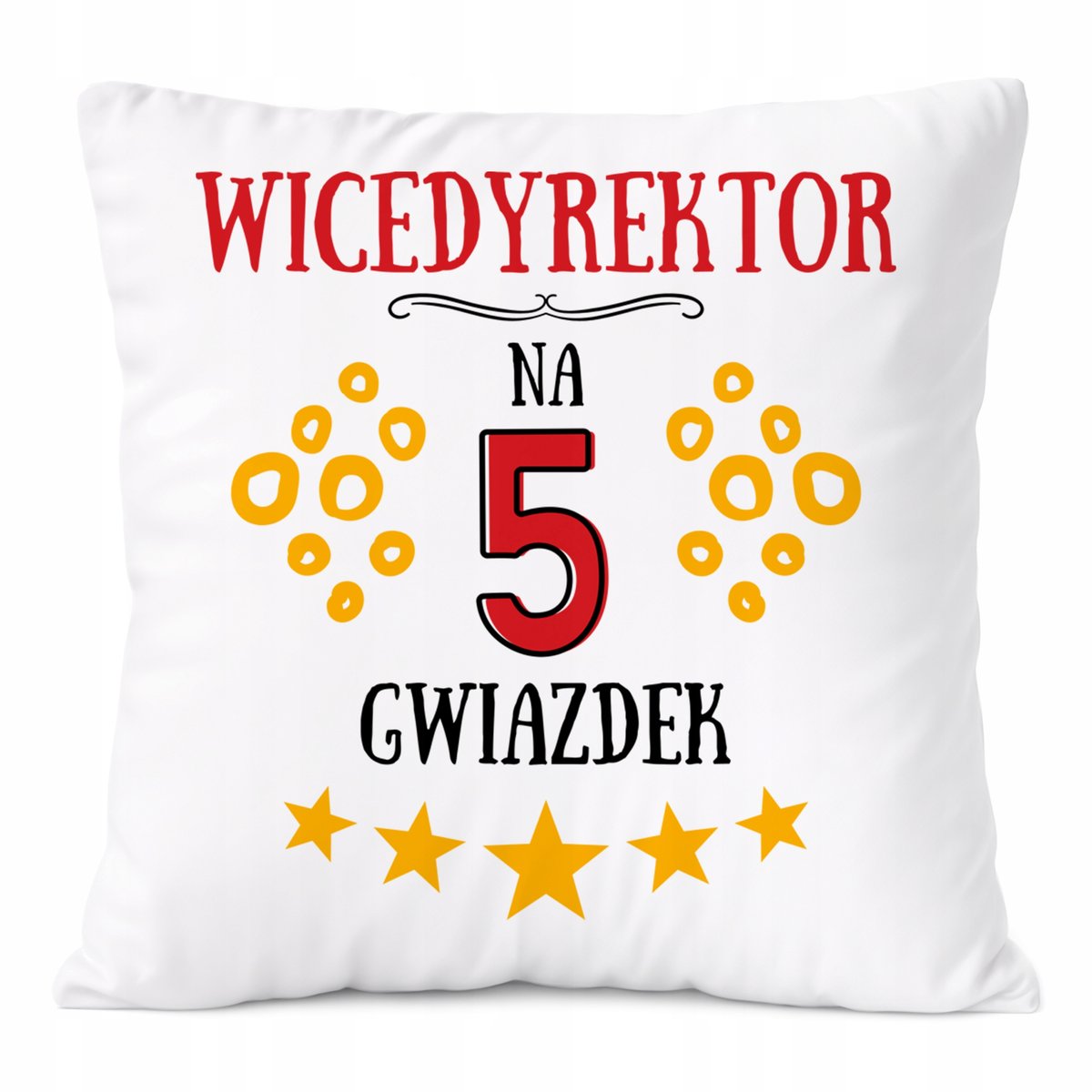 Poduszka Dla Wicedyrektora na Prezent z Nadrukiem ze Zdjęciem Biała
