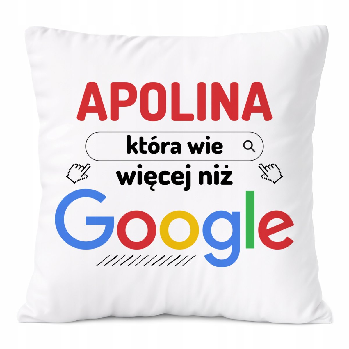 Poduszka Dla Apoliny na Prezent z Nadrukiem ze Zdjęciem Biała PoliDraw