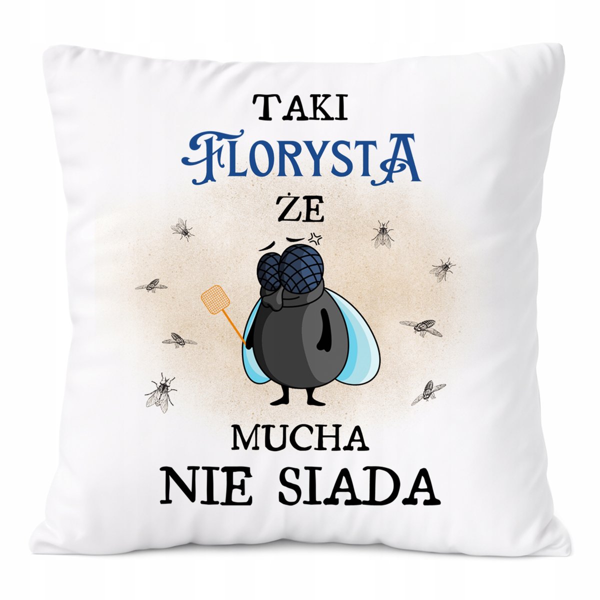 Poduszka Dla Florysty na Prezent z Nadrukiem ze Zdjęciem Biała PoliDraw