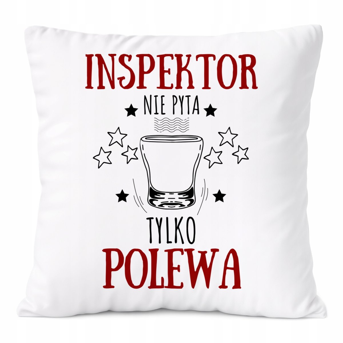 Poduszka Dla Inspektora na Prezent z Nadrukiem ze Zdjęciem Biała PoliDraw