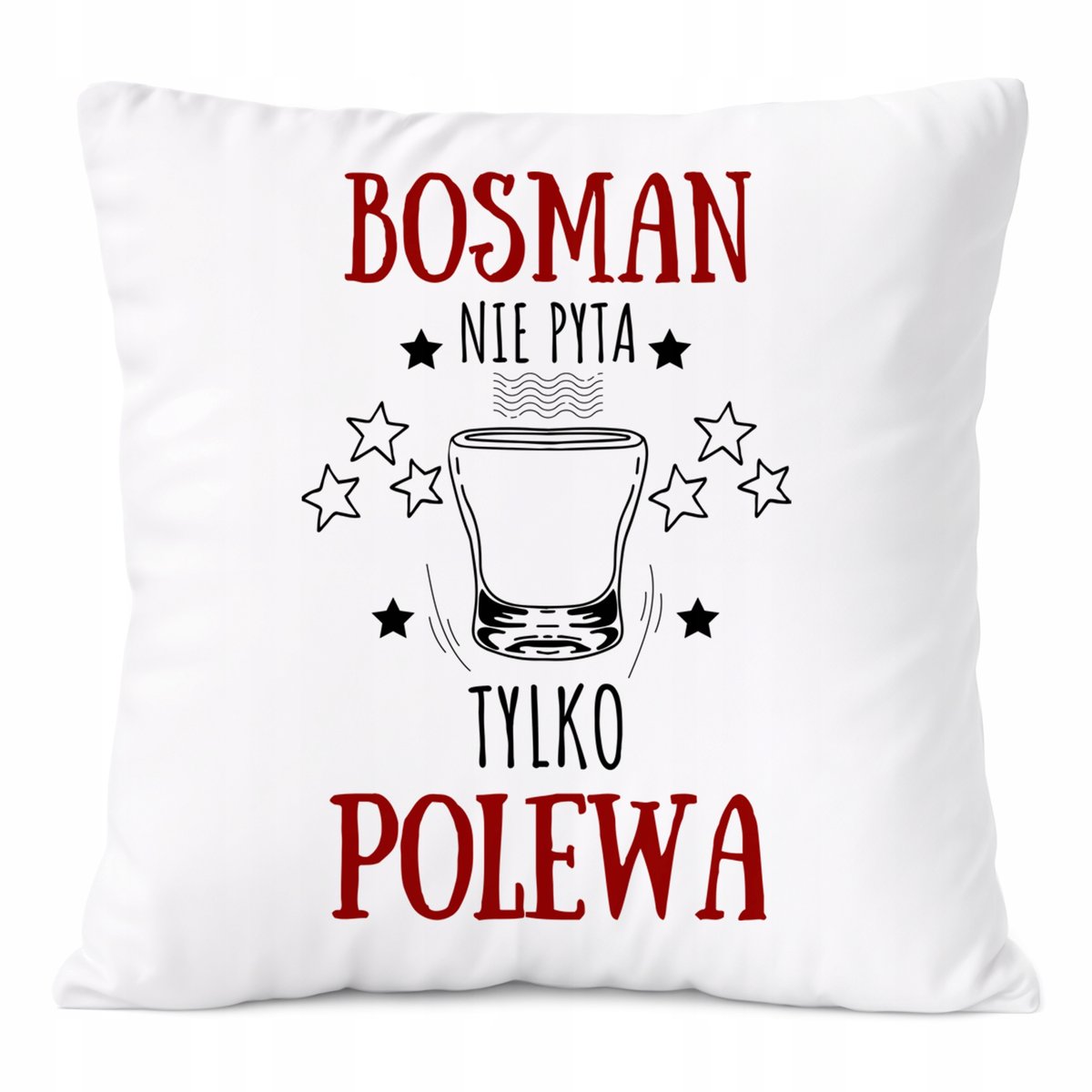 Poduszka Dla Bosmana na Prezent z Nadrukiem ze Zdjęciem Biała PoliDraw