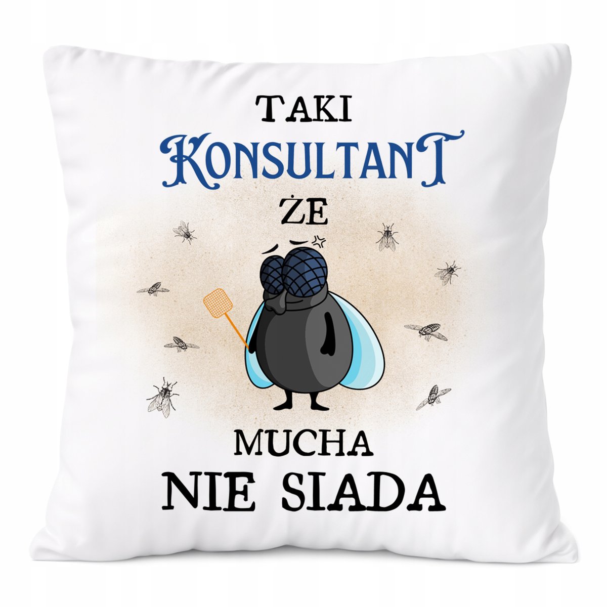 Poduszka Dla Konsultanta na Prezent z Nadrukiem ze Zdjęciem Biała PoliDraw
