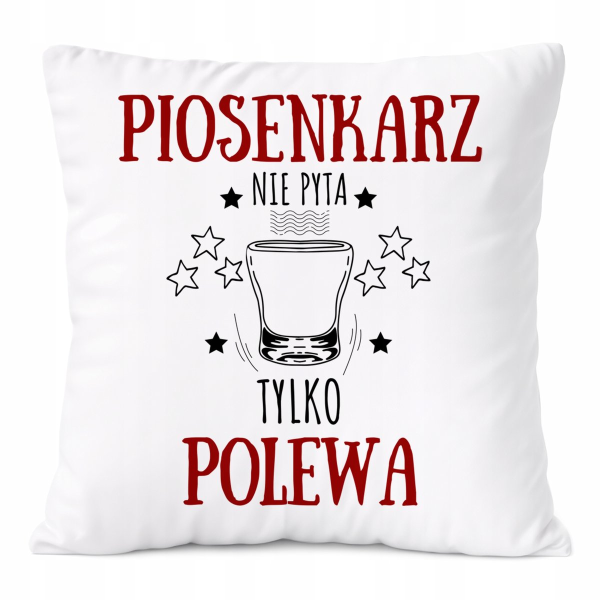Poduszka Dla Piosenkarza na Prezent z Nadrukiem ze Zdjęciem Biała PoliDraw