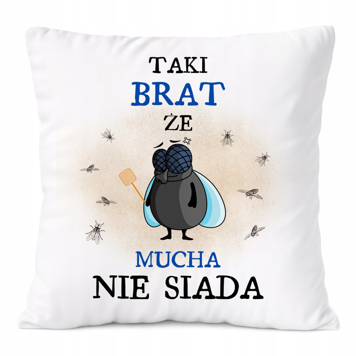 Poduszka Dla Brata na Prezent z Nadrukiem ze Zdjęciem Biała PoliDraw