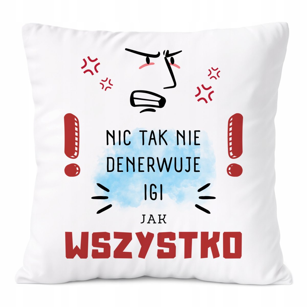 Poduszka Dla Igi na Prezent z Nadrukiem ze Zdjęciem Biała PoliDraw