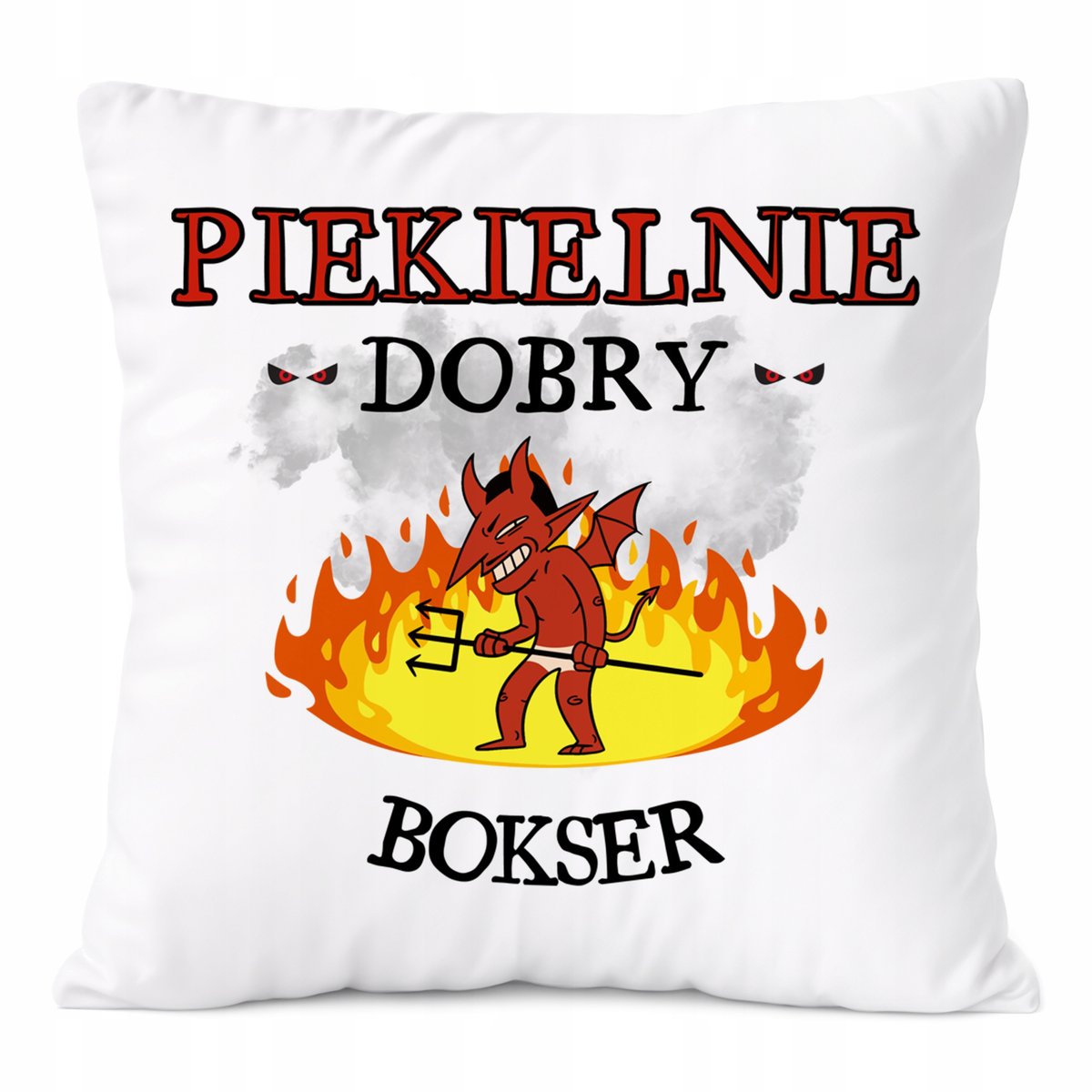 Poduszka Dla Boksera na Prezent z Nadrukiem ze Zdjęciem Biała PoliDraw