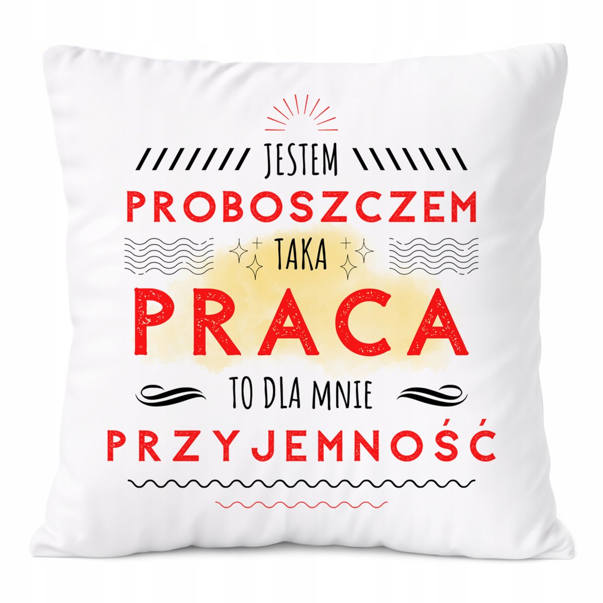 Poduszka Dla Proboszcza na Prezent z Nadrukiem ze Zdjęciem Biała PoliDraw