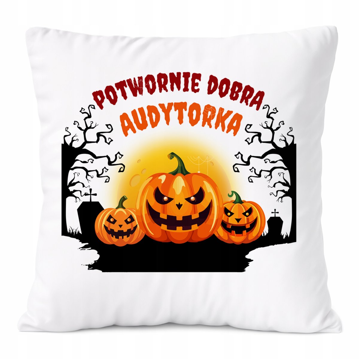 Poduszka Dla Audytorki na Prezent z Nadrukiem ze Zdjęciem Biała PoliDraw