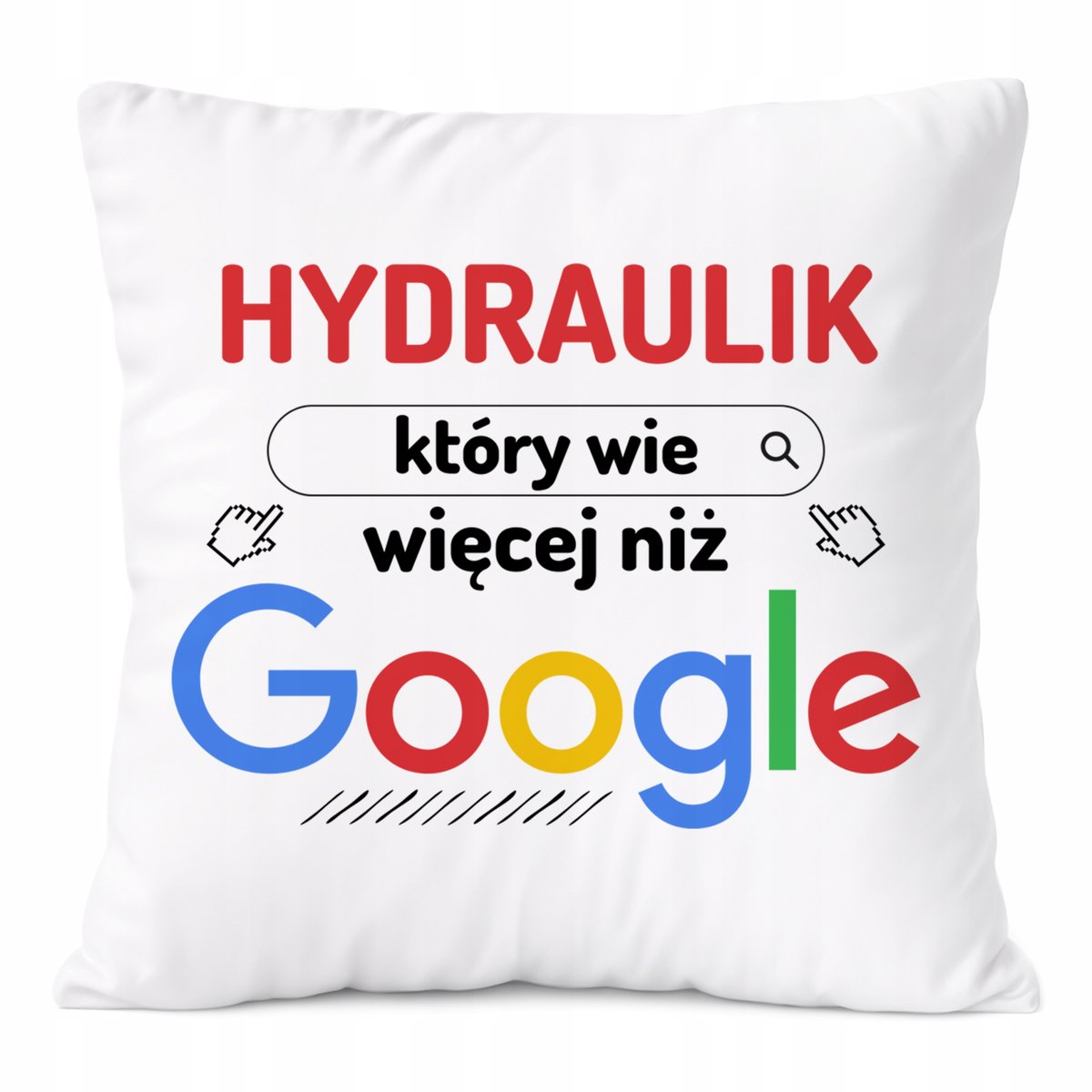 Poduszka Dla Hydraulika na Prezent z Nadrukiem ze Zdjęciem Biała PoliDraw